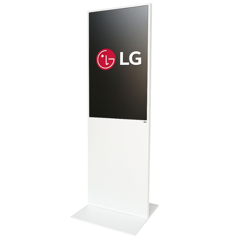 43" LG 4K Digitale Signage Stele – Freistehendes Display aus Stahl, Weiß