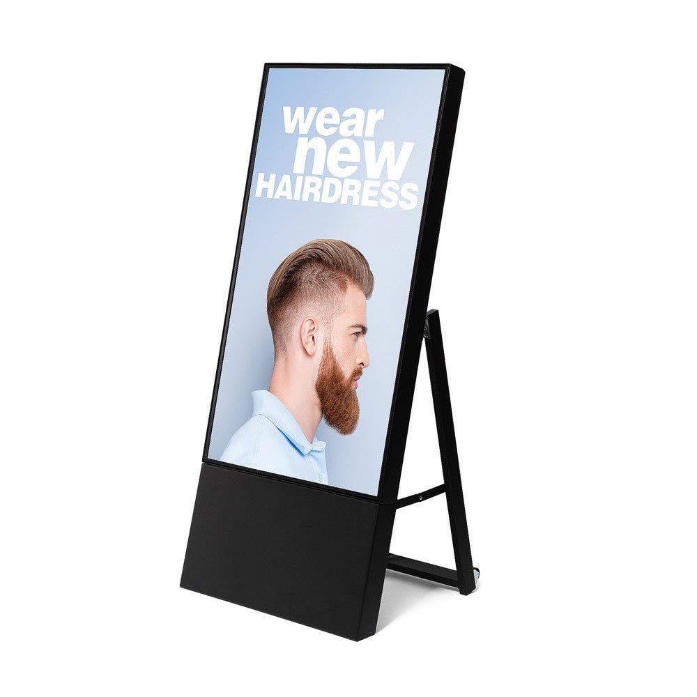 43" Samsung 4K Digital Signage Kundenstopper – Schwarzes Freistehendes Display | WiFi | Stahlgehäuse
