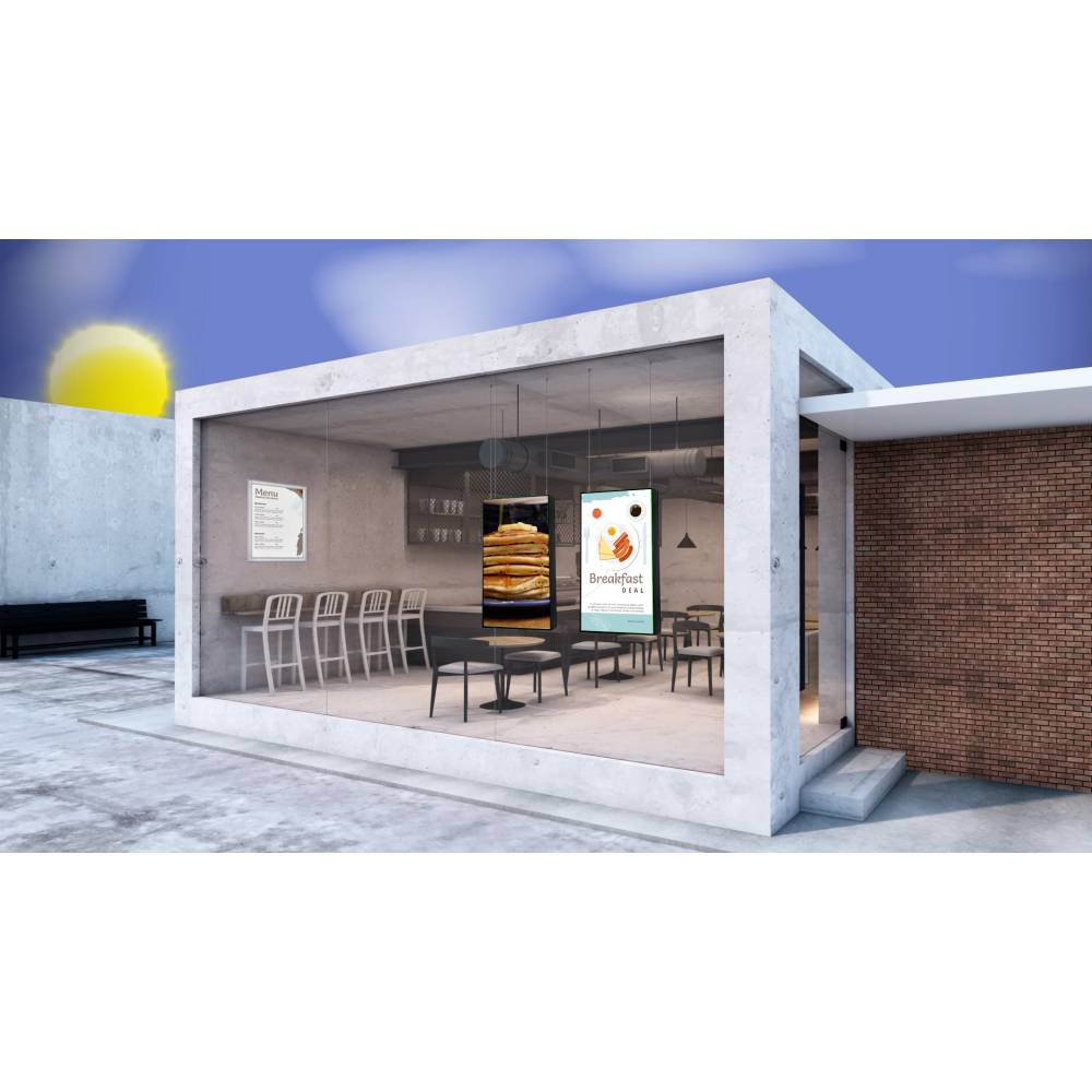 43" Samsung Digital Signage Display – Hängendes Decken-Display Weiß | Ultra-Slim 24/7 Werbedisplay