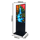 43" LG 4K Digital Signage Stele – Freistehendes Schwarzes Werbedisplay mit Rollen – 24/7 Betrieb – Mit Webverwaltung, Contentplaner, CMS & Integriertem Editor