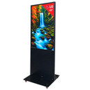 43" LG 4K Digital Signage Stele – Freistehendes Schwarzes Werbedisplay mit Rollen – 24/7 Betrieb – Mit Webverwaltung, Contentplaner, CMS & Integriertem Editor