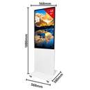 43" LG 4K Digital Signage Stele – Freistehendes Weißes Werbedisplay mit Rollen – 24/7 Betrieb – Mit Webverwaltung, Contentplaner, CMS & Integriertem Editor