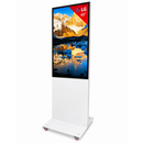 43" LG 4K Digital Signage Stele – Freistehendes Weißes Werbedisplay mit Rollen – 24/7 Betrieb – Mit Webverwaltung, Contentplaner, CMS & Integriertem Editor
