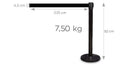 Absperrständer Schwarz mit Zugband 225 cm