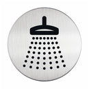 Dusche Türschild rund Edelstahl selbstklebend