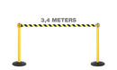 Gelber Absperrständer mit Zugband 340 cm