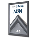 Klapprahmen 25mm Anthrazit – Aluminium Posterrahmen-A3
