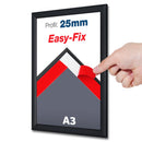 Klapprahmen 25mm Schwarz selbstklebend – Aluminium Posterrahmen-A3