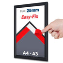 Klapprahmen 25mm Schwarz selbstklebend – Aluminium Posterrahmen