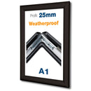 Klapprahmen 25mm Schwarz wasserdicht – Aluminium Posterrahmen Outdoor-A1
