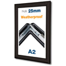 Klapprahmen 25mm Schwarz wasserdicht – Aluminium Posterrahmen Outdoor-A2