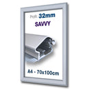 Klapprahmen 32mm Silber – Aluminium Posterrahmen