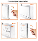 Klapprahmen A4 Tischmodell 25mm doppelseitig – Aluminium Posterrahmen-instruction