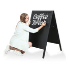 Kundenstopper Hybrid Kreidetafel Schwarz