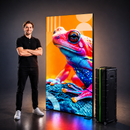 LED Messewand mit Druck | Doppelseitige LED Lightbox inkl. Flightcase