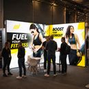 LED Messewand mit Druck | Doppelseitige LED Lightbox inkl. Flightcase