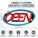LED Neon OPEN Leuchtschild Deluxe Blinkend Rot/Blau-2