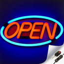 LED Neon OPEN Leuchtschild Deluxe Blinkend Rot/Blau