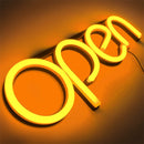 LED Neon OPEN Leuchtschild Orange | Helles LED OPEN Schild