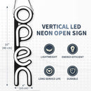 LED Neon OPEN Leuchtschild Vertikal Weiß-3