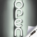 LED Neon OPEN Leuchtschild Vertikal Weiß