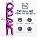 LED Neon OPEN Leuchtschild Vertikal Weiß/Pink-2