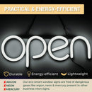 LED Neon OPEN Leuchtschild Weiß | Helles LED OPEN Schild-2