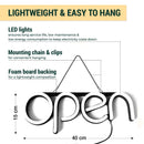 LED Neon OPEN Leuchtschild Weiß | Helles LED OPEN Schild-3