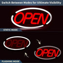 LED OPEN Leuchtschild Deluxe Rot/Schwarz-1