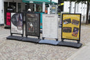 Mobiler Kundenstopper Schwarz – Gehwegaufsteller mit Wassertank doppelseitig-live3