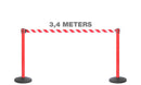 Roter Absperrständer mit Zugband 340 cm