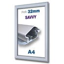 Klapprahmen 32mm Silber – Aluminium Posterrahmen