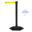 Schwarzer Outdoor Absperrständer mit Zugband 340 cm