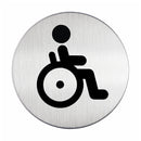 WC Türschild Behindert rund Edelstahl selbstklebend