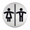 WC Türschild Damen Herren rund Edelstahl selbstklebend