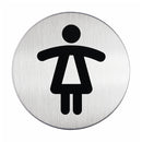 WC Türschild Damen rund Edelstahl selbstklebend