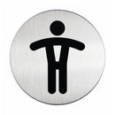 WC Türschild Herren rund Edelstahl selbstklebend