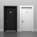 WC Türschild rund selbstklebend – Aluminium Toiletten Schild-live