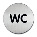 WC Türschild rund selbstklebend – Aluminium Toiletten Schild