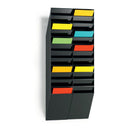 Wand Prospekthalter 12x A4 Schwarz Kunststoff