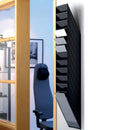 Wand Prospekthalter 12x A4 Schwarz Kunststoff